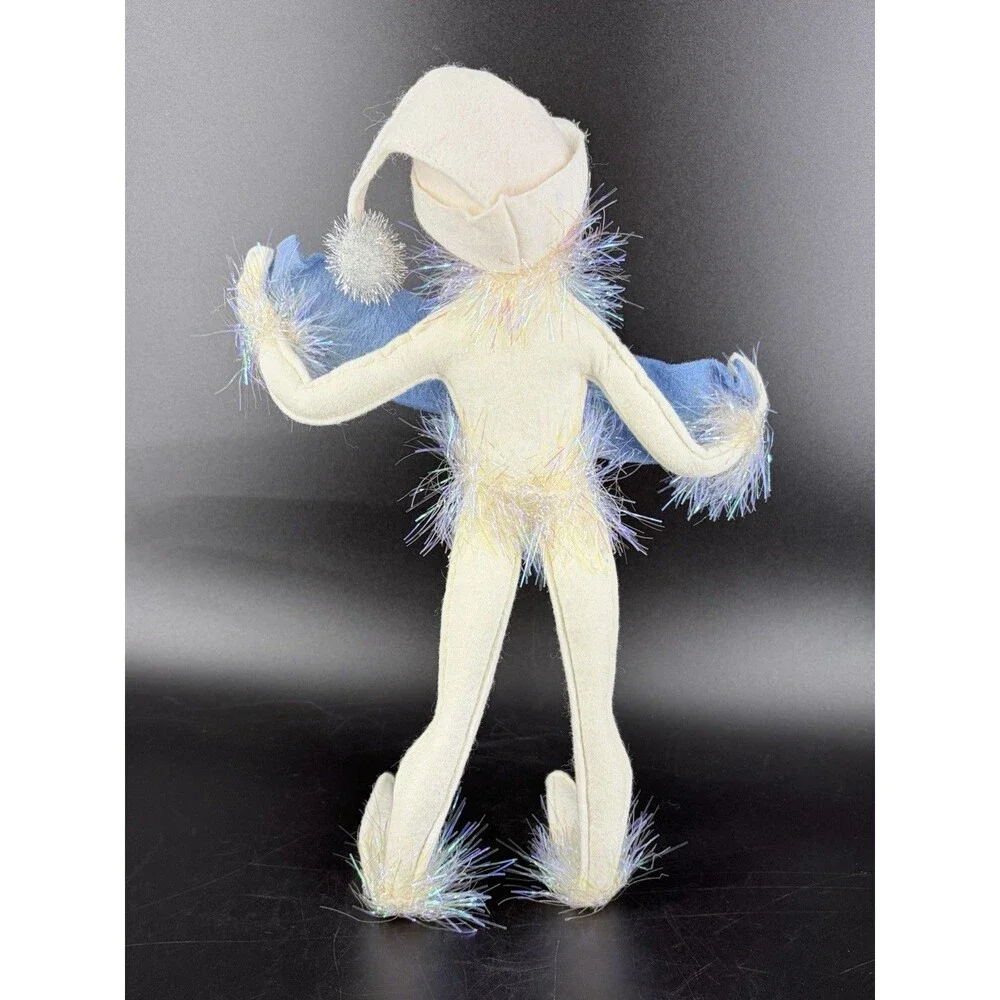 ANNALEE New Year 2000 Millennium Frosty Elf Winter White Tinsel Vintage